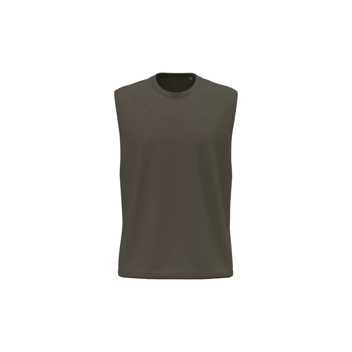 Mouwloos heren T-shirt Bio 150 Dark Khaki
