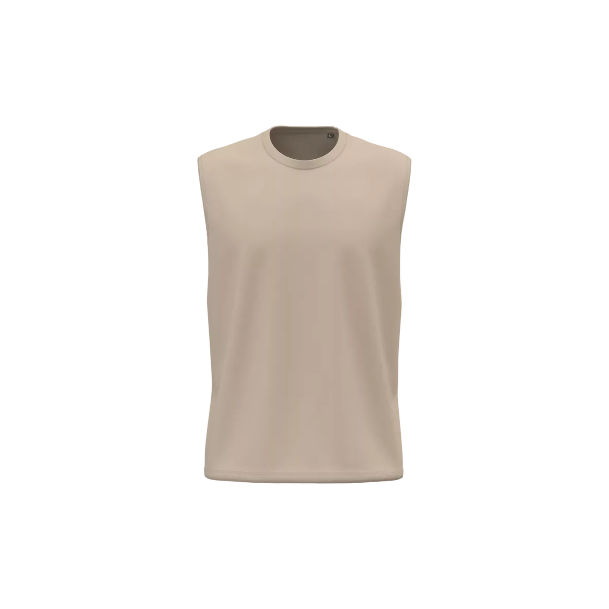 Mouwloos heren T-shirt Bio 150 Light Sand
