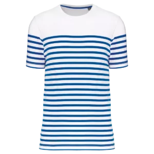 White / Royal Blue Stripe