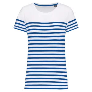 White / Royal Blue Stripe