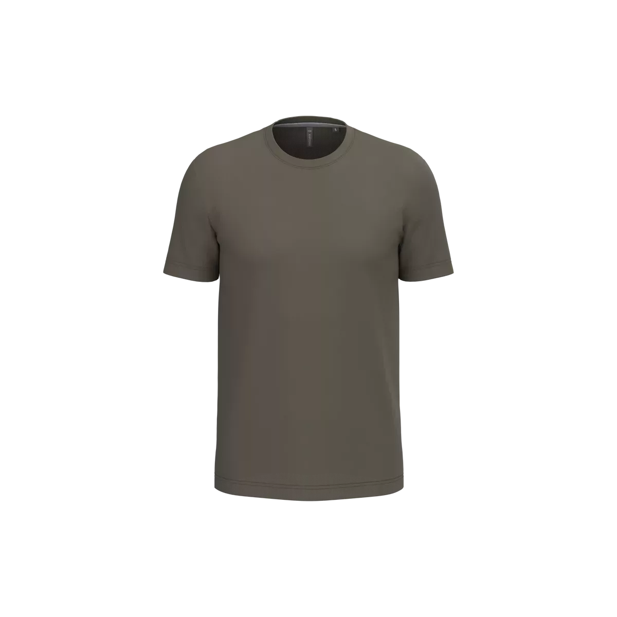 T-shirt ronde hals korte mouwen Dark Khaki