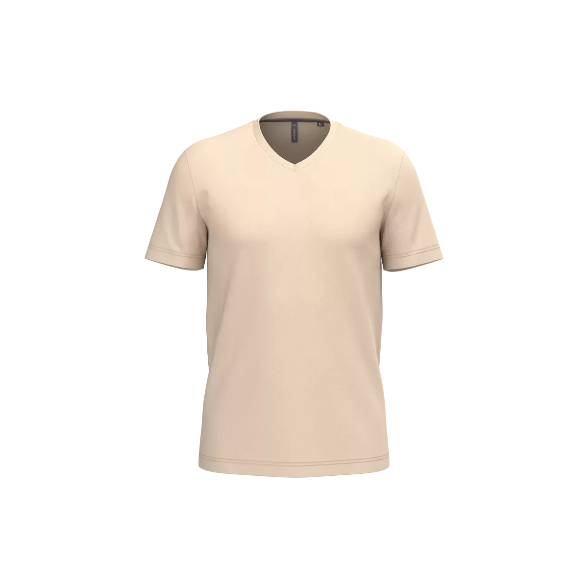 T-shirt V-hals korte mouwen Light Sand