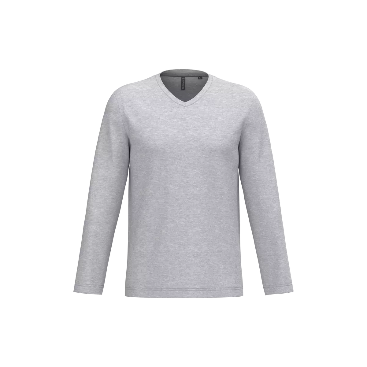 T-shirt V-hals lange mouwen Ash Heather