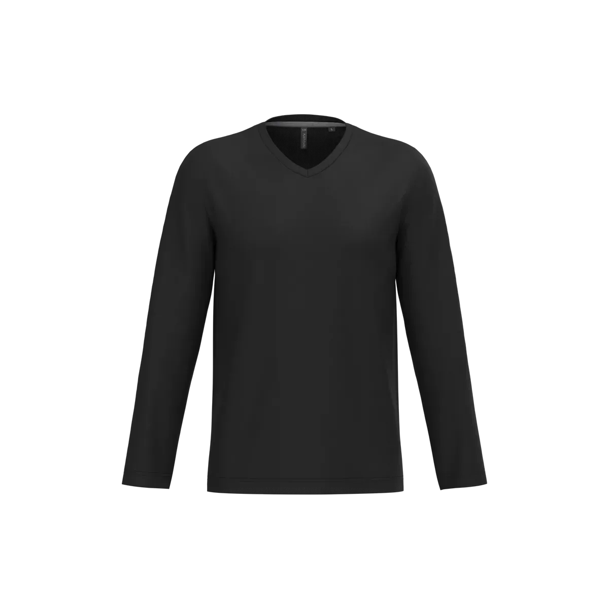 T-shirt V-hals lange mouwen Black