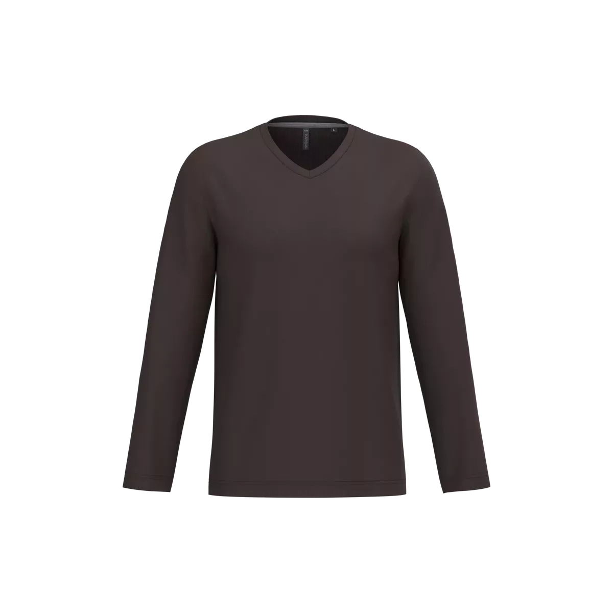 T-shirt V-hals lange mouwen Chocolate