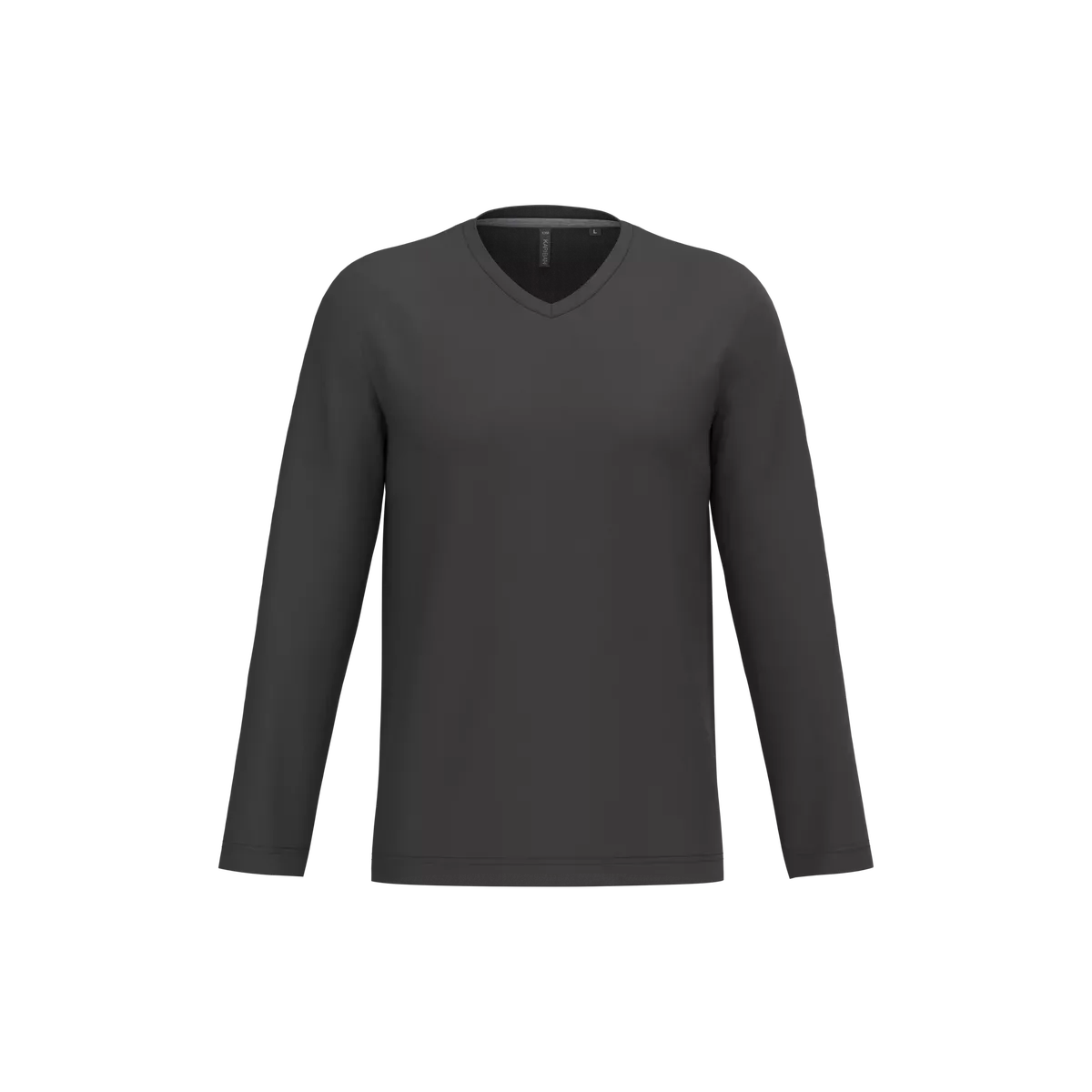T-shirt V-hals lange mouwen Dark Grey