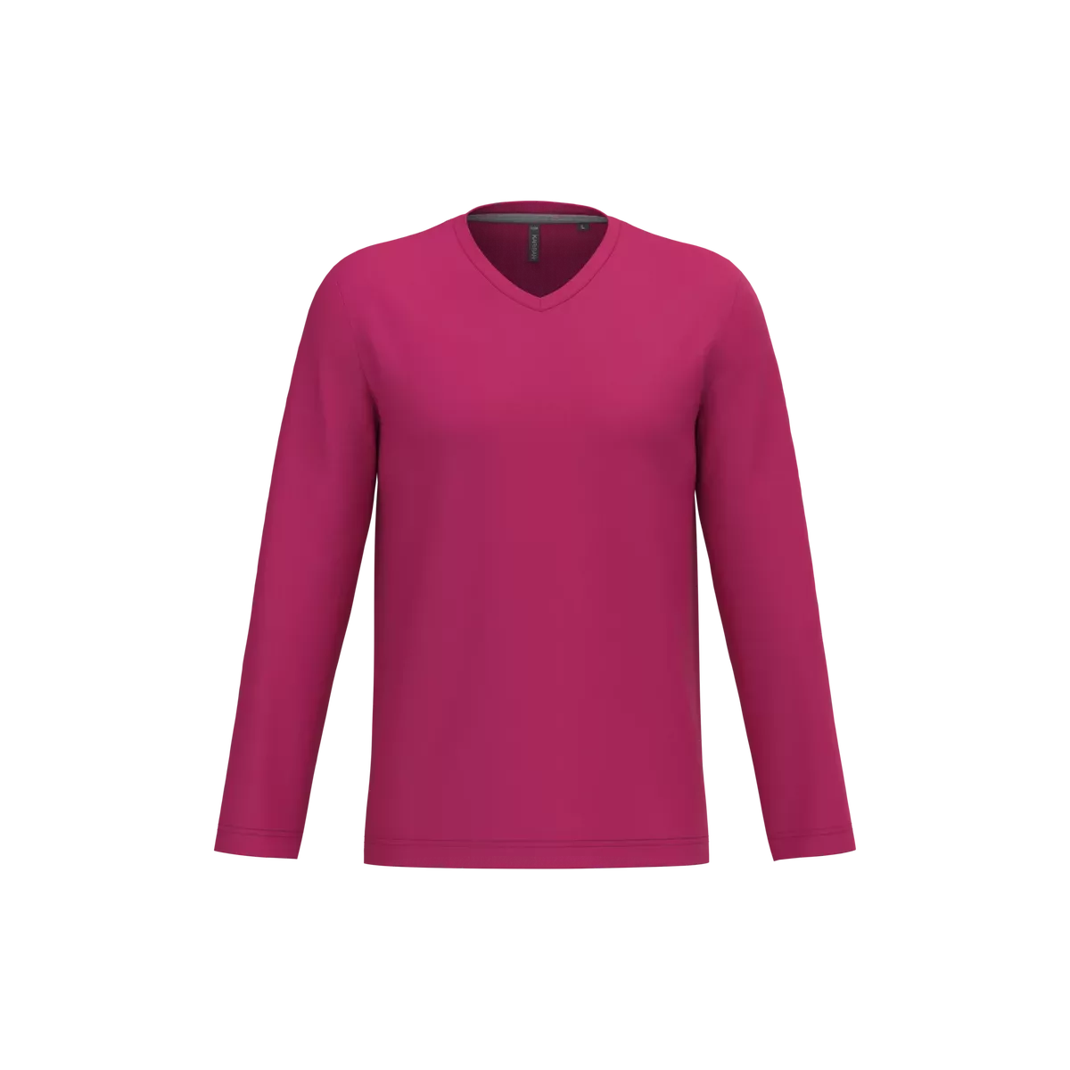 T-shirt V-hals lange mouwen Fuchsia