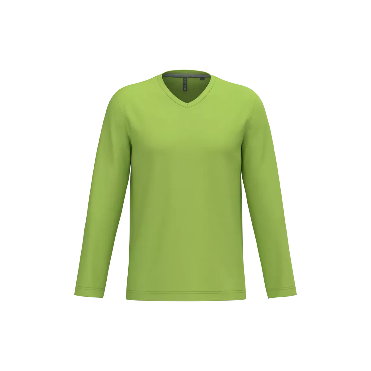 T-shirt V-hals lange mouwen Lime
