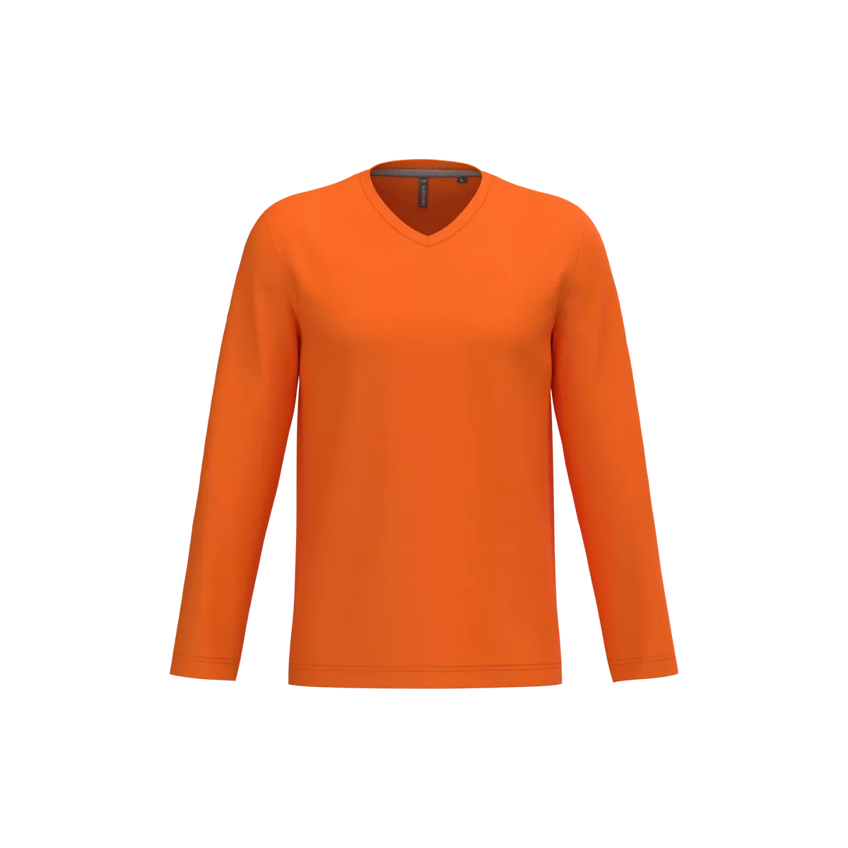 T-shirt V-hals lange mouwen Orange