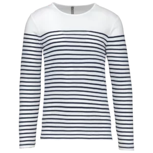 White / Navy Stripes