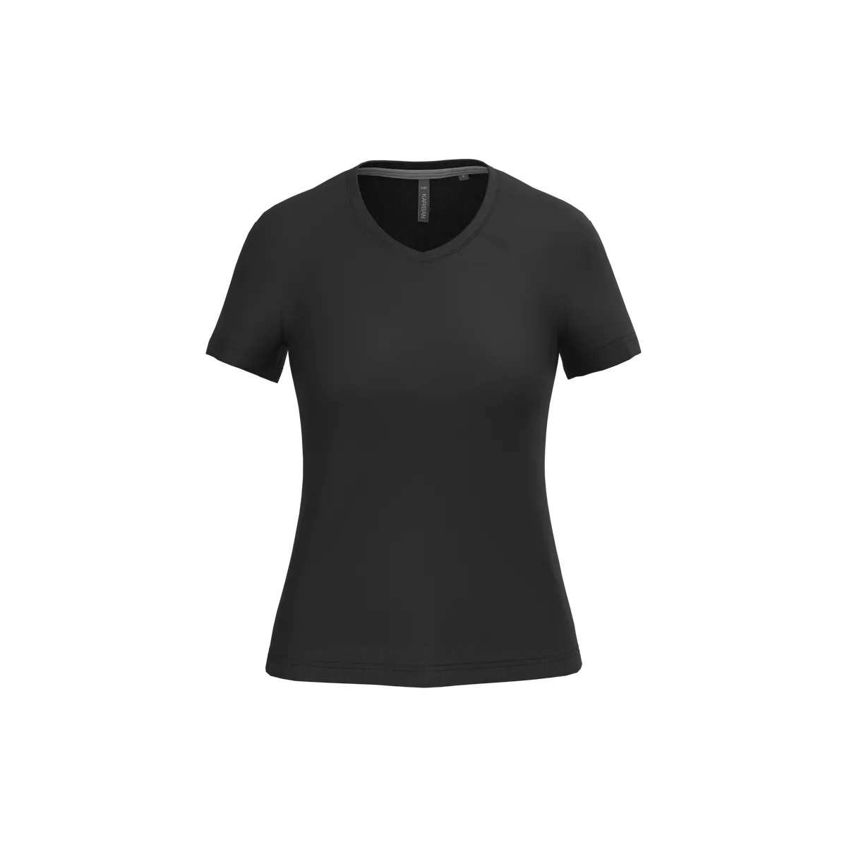 Dames T-shirt v-hals met korte mouwen Black