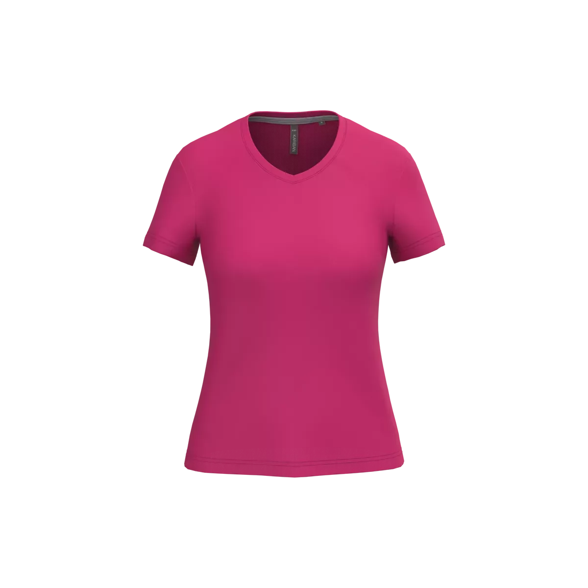 Dames T-shirt v-hals met korte mouwen Fuchsia