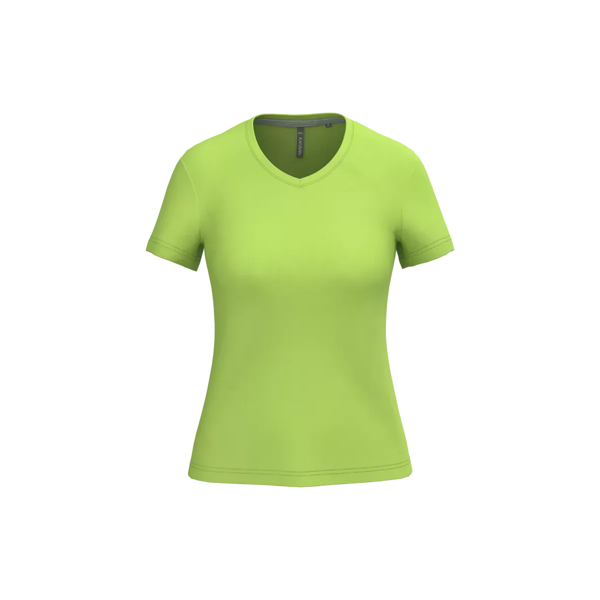 Dames T-shirt v-hals met korte mouwen Lime