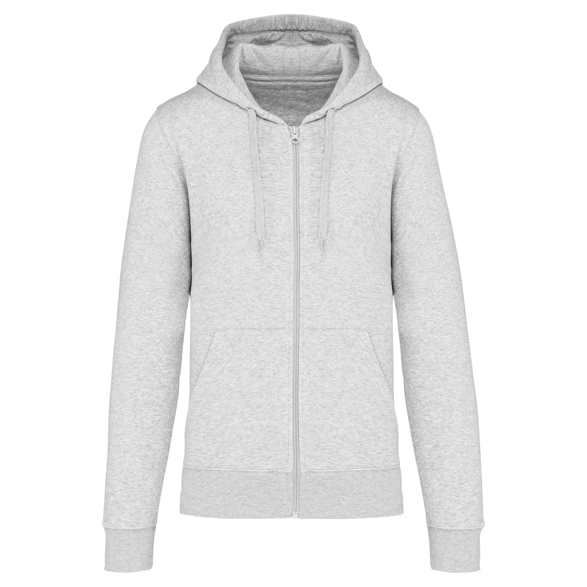 Ecologische herensweater met capuchon en ritssluiting Ash Heather