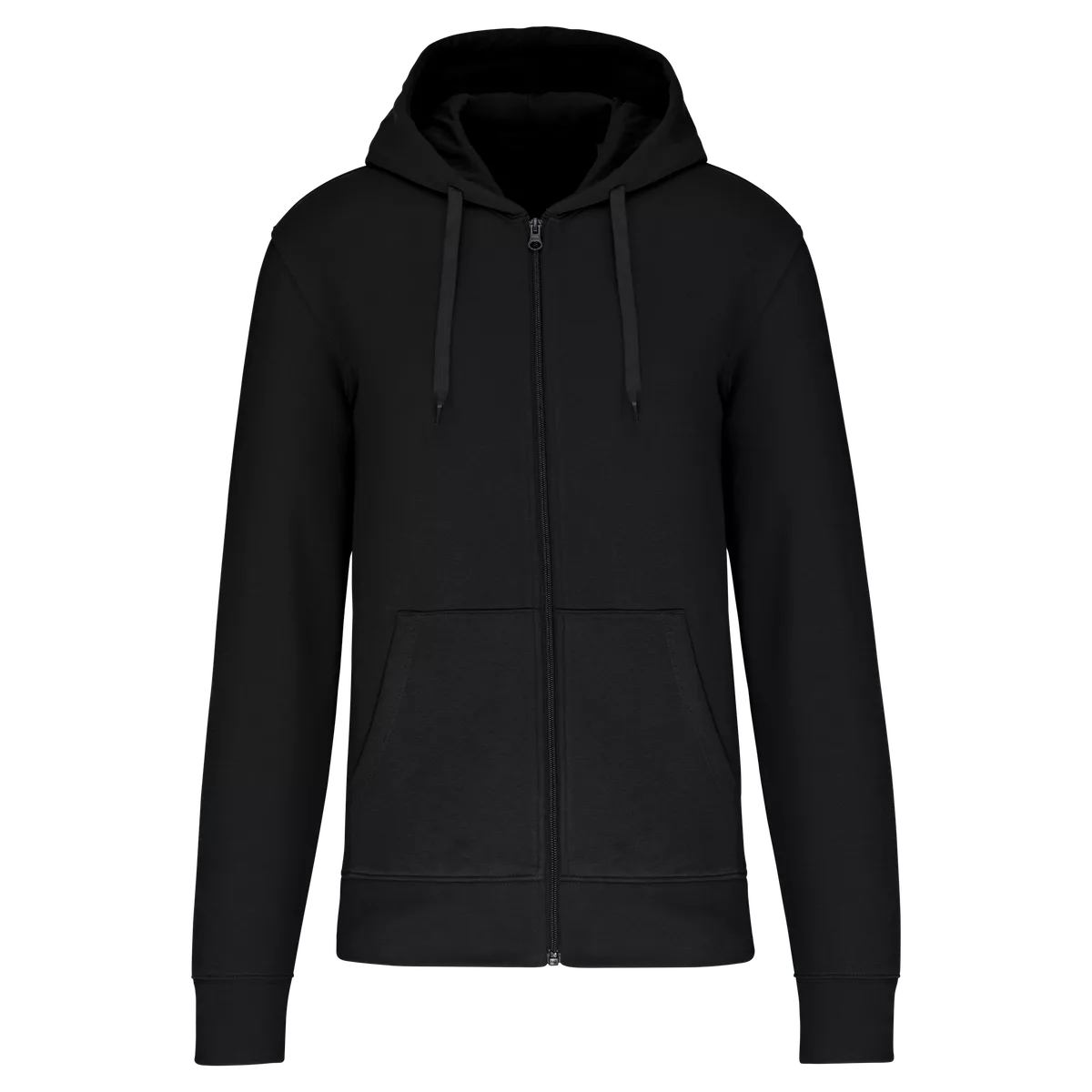 Ecologische herensweater met capuchon en ritssluiting Black