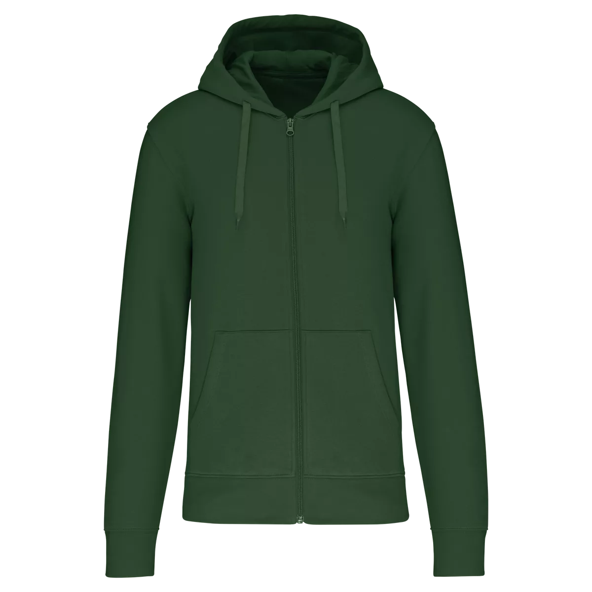 Ecologische herensweater met capuchon en ritssluiting Forest Green