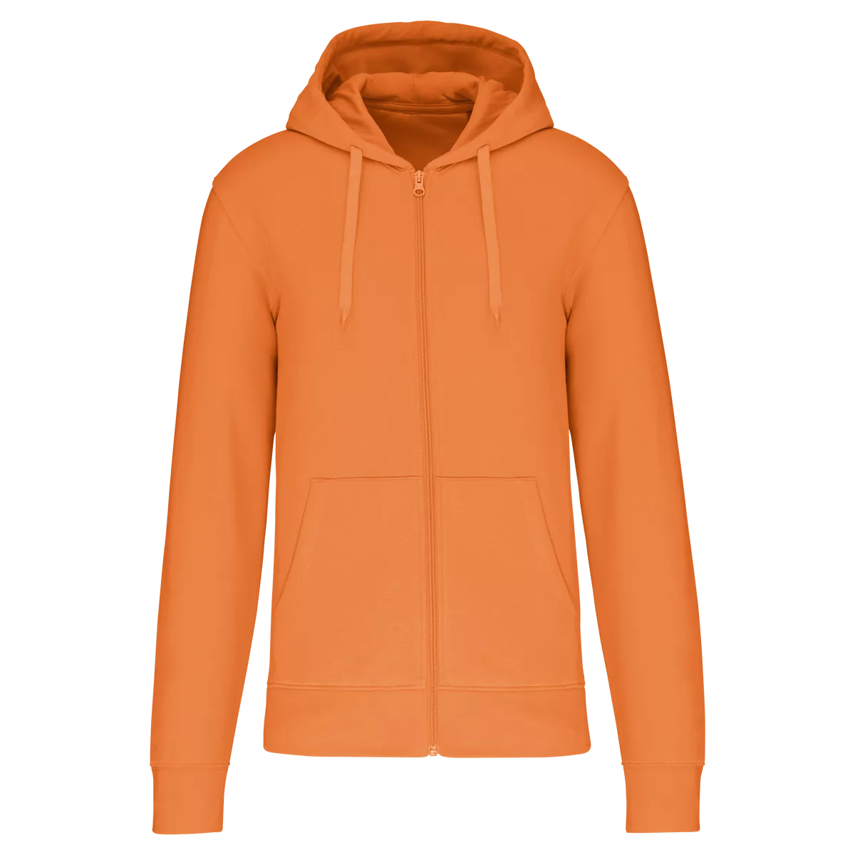 Ecologische herensweater met capuchon en ritssluiting Light Orange