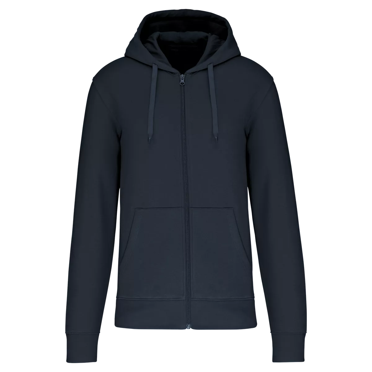 Ecologische herensweater met capuchon en ritssluiting Navy