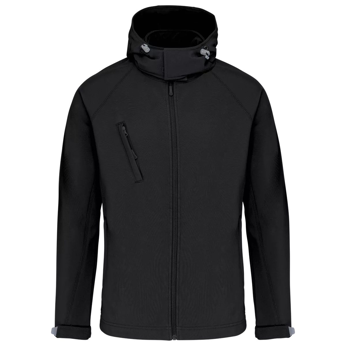 Heren softshell jas met afneembare capuchon Black