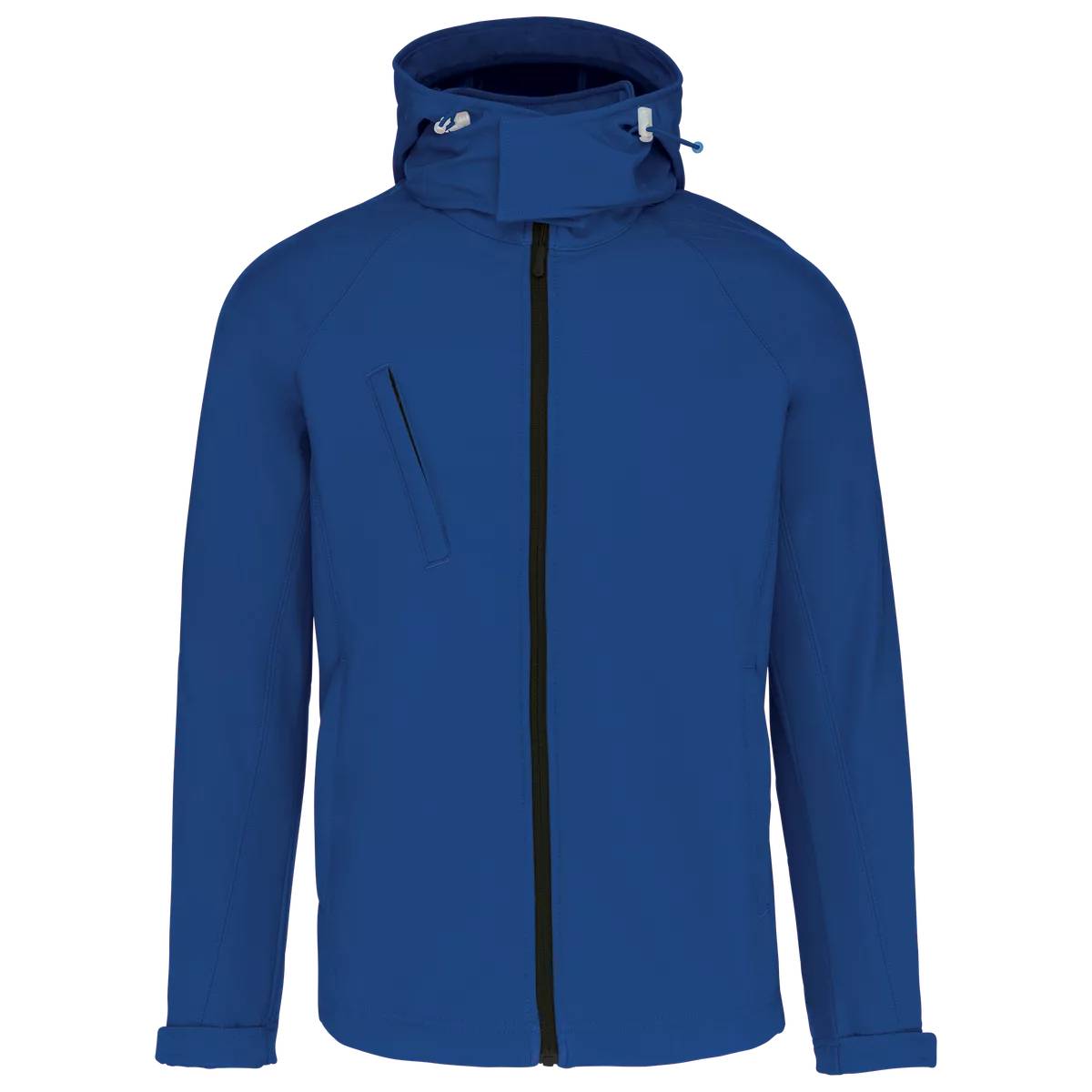 Heren softshell jas met afneembare capuchon Dark Royal Blue