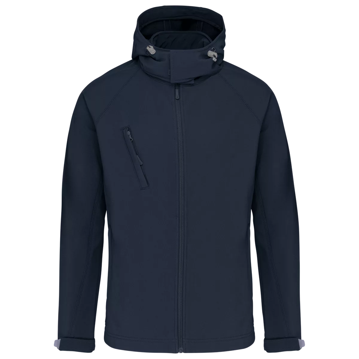 Heren softshell jas met afneembare capuchon Navy