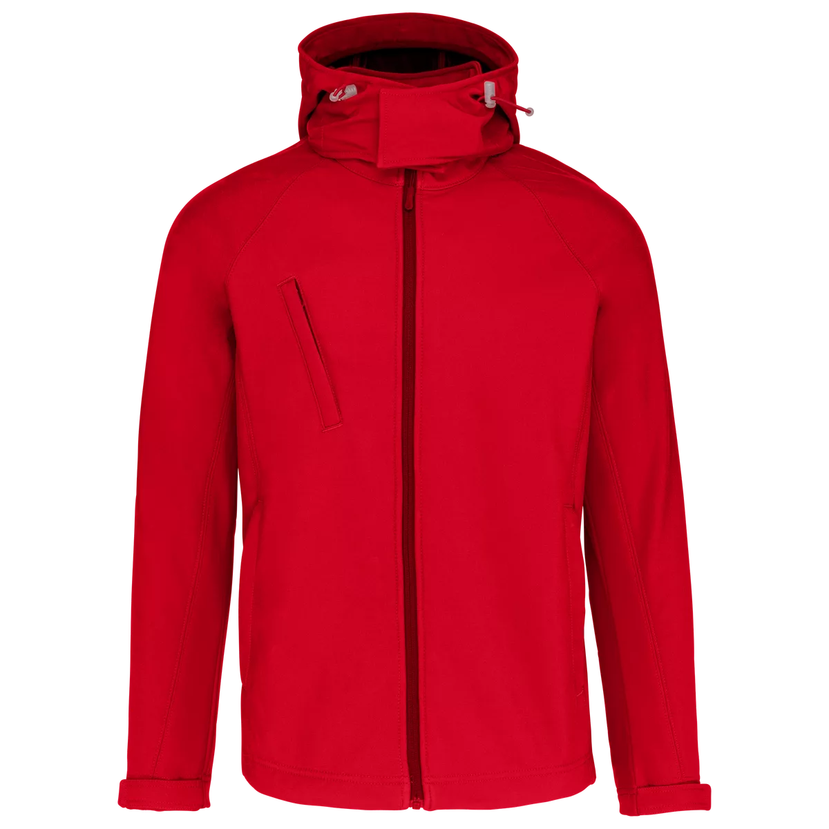 Heren softshell jas met afneembare capuchon Red