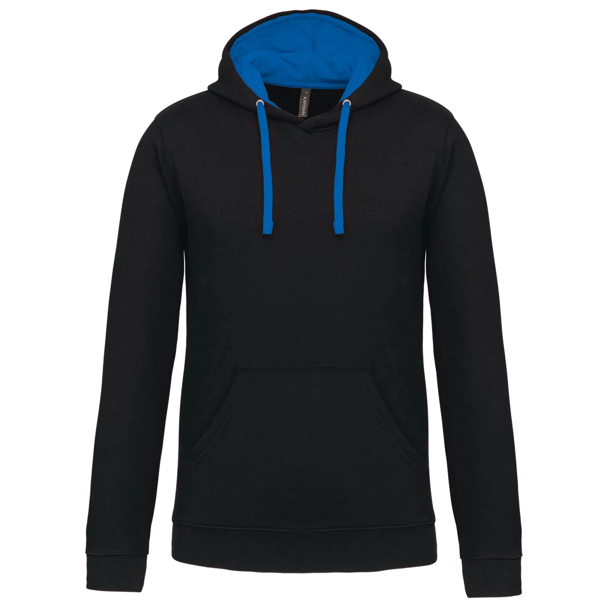 Sweater met contrasterende capuchon Black / Light Royal Blue