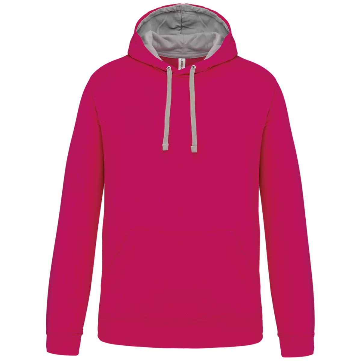 Sweater met contrasterende capuchon Fuchsia / Fine Grey