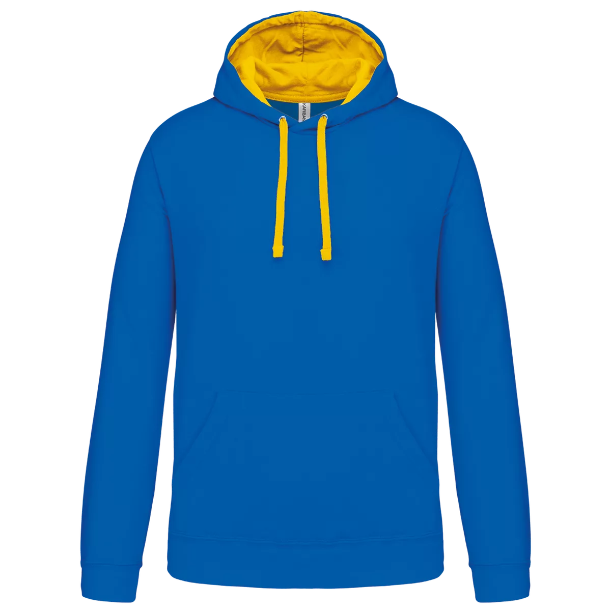Sweater met contrasterende capuchon Light Royal Blue / Yellow