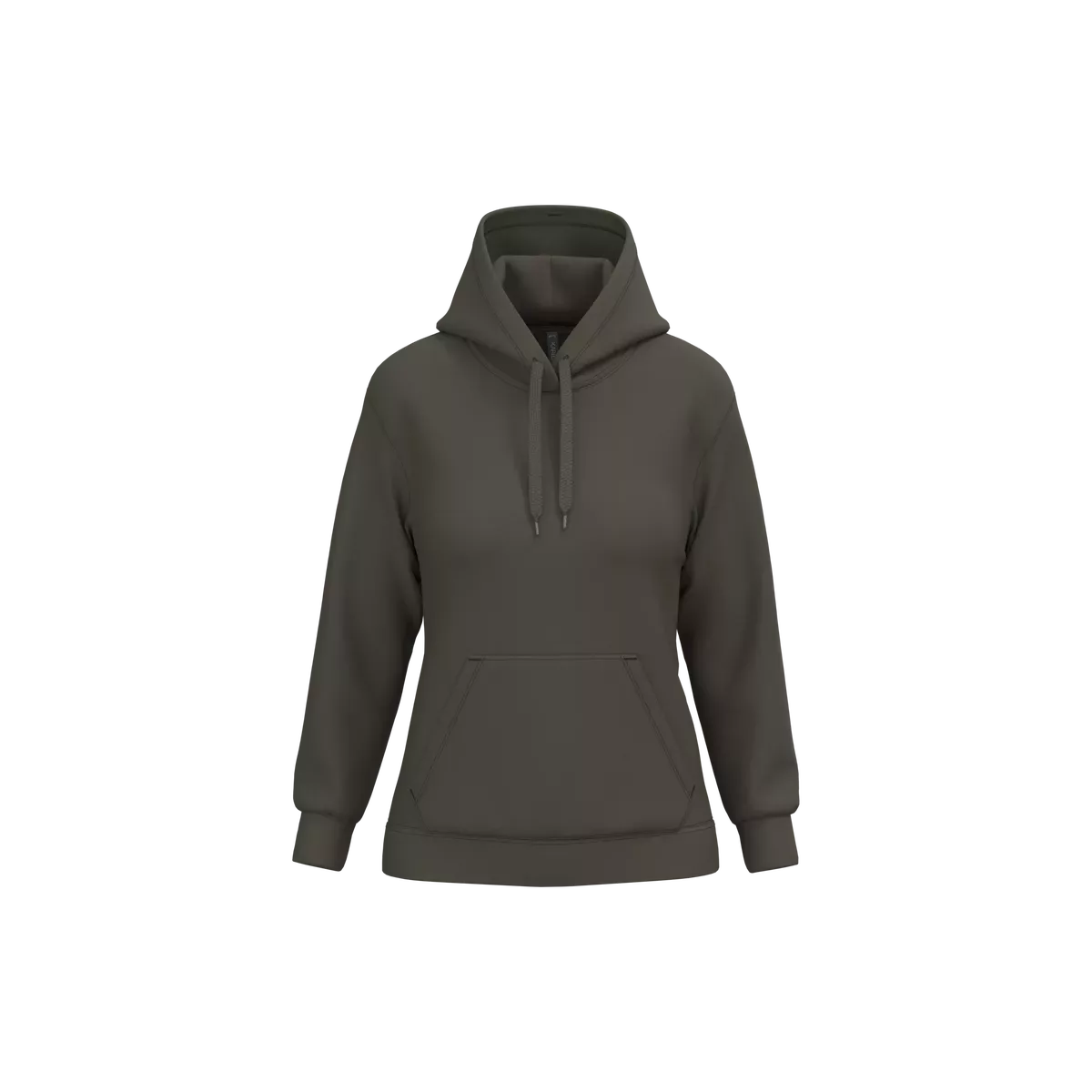 Eco damessweater met capuchon Dark Khaki