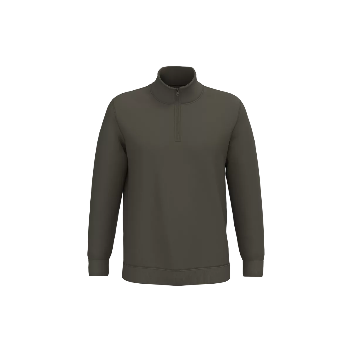 Sweater met ritskraag Dark Khaki