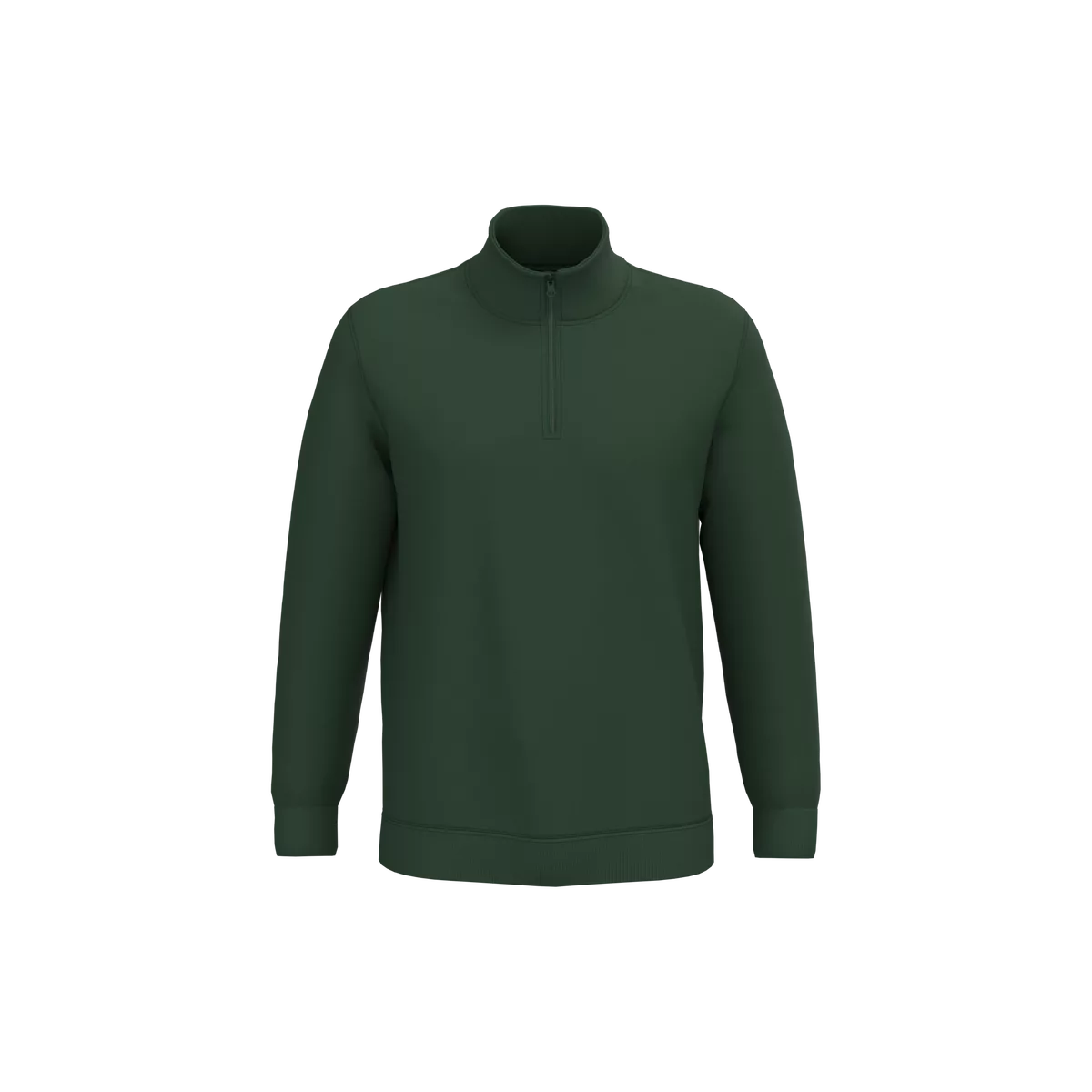 Sweater met ritskraag Forest Green