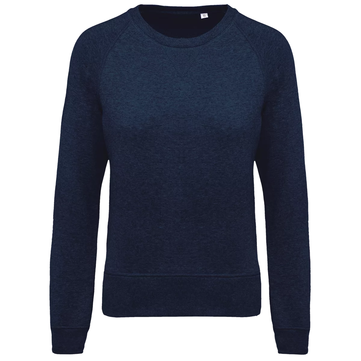 Damessweater BIO ronde hals raglanmouwen French Navy Heather
