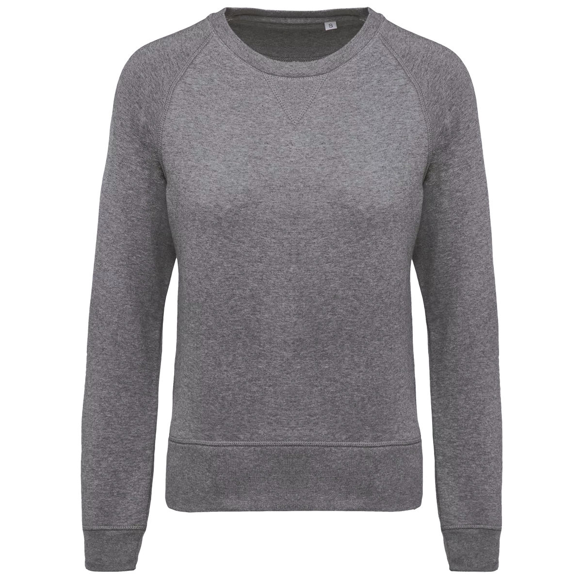 Damessweater BIO ronde hals raglanmouwen Grey Heather