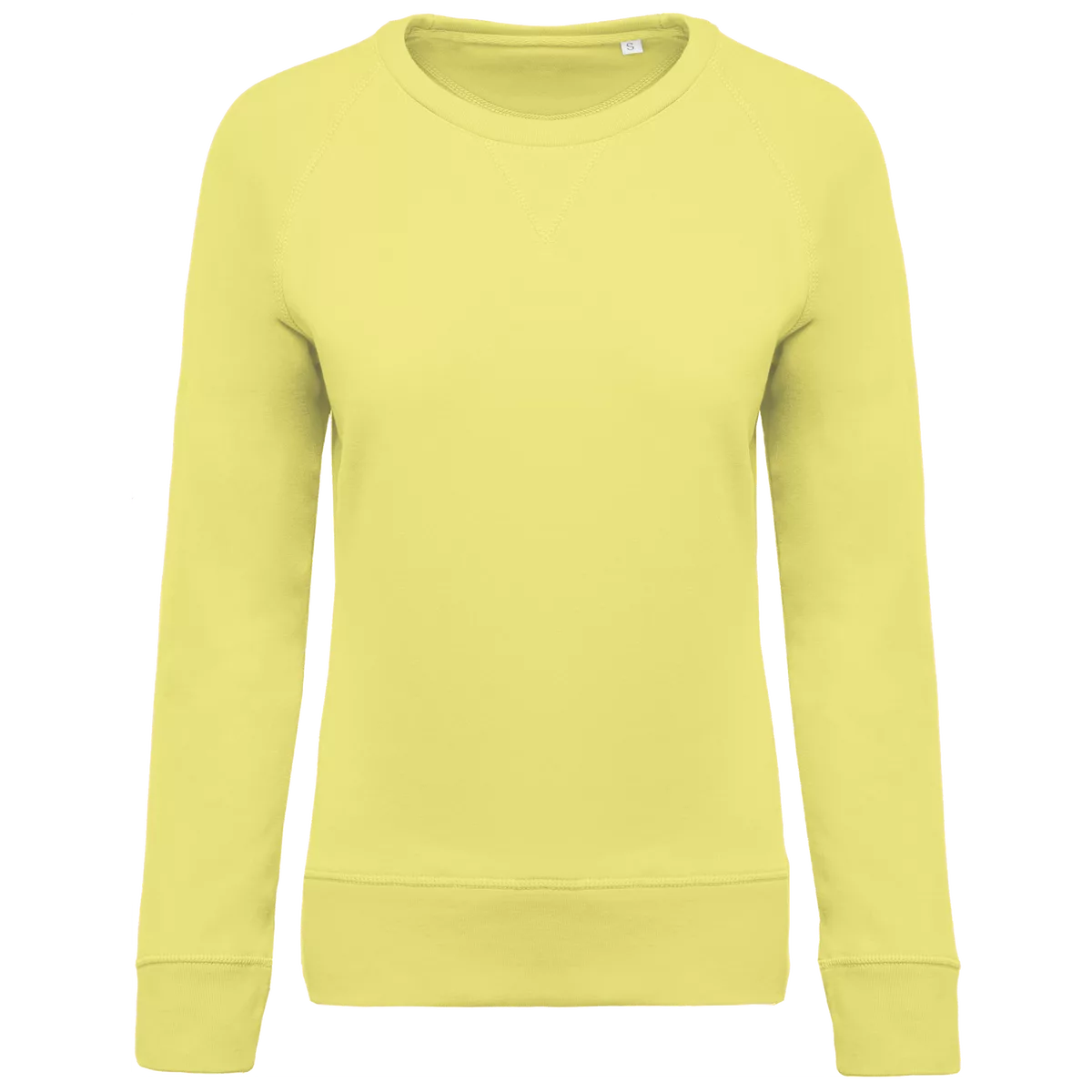 Damessweater BIO ronde hals raglanmouwen Lemon Yellow