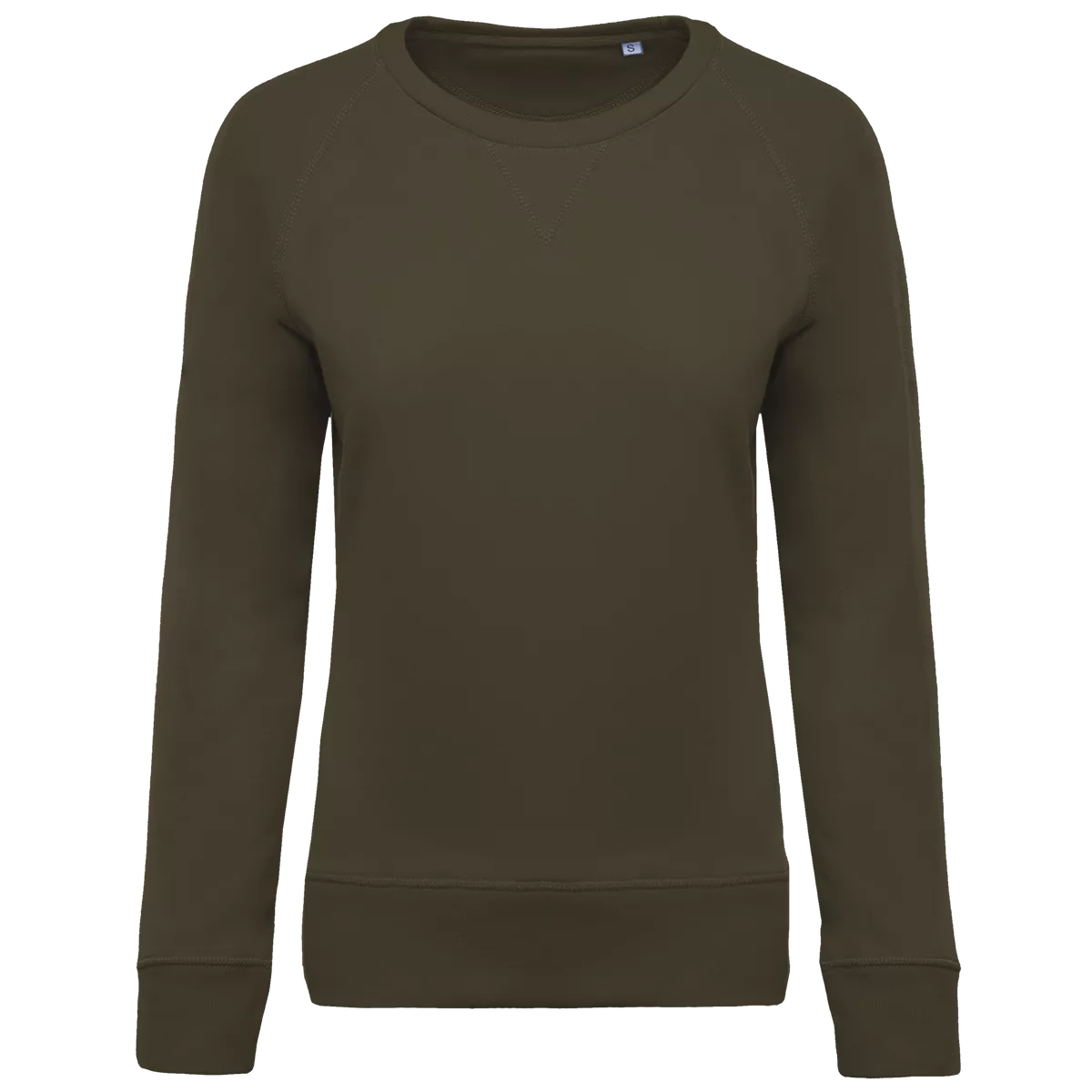 Damessweater BIO ronde hals raglanmouwen Mossy Green