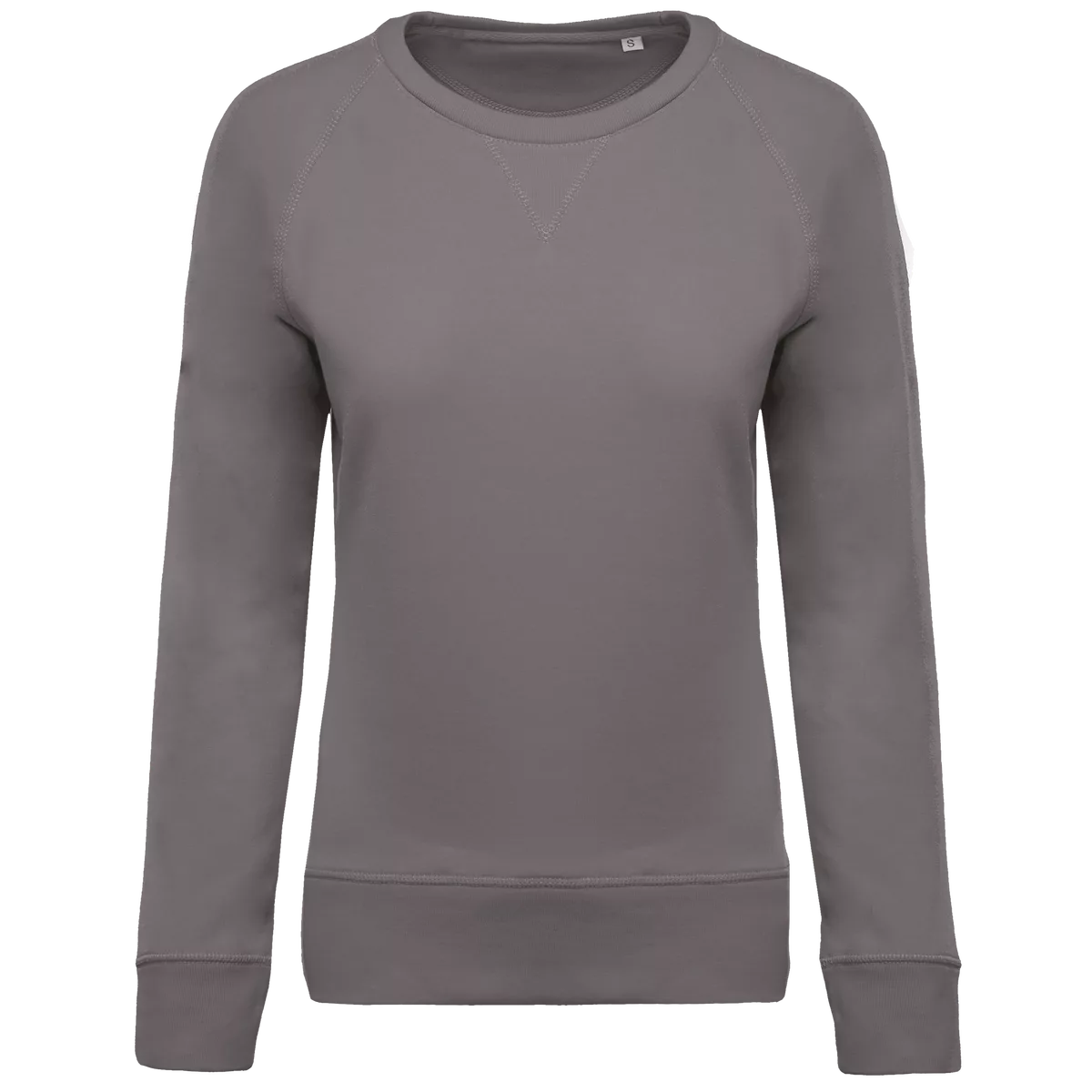 Damessweater BIO ronde hals raglanmouwen Storm Grey