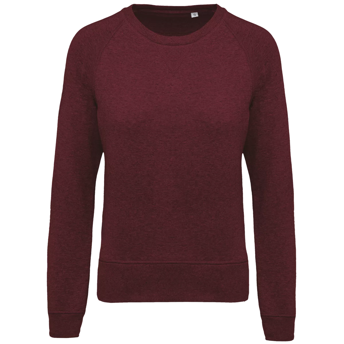 Damessweater BIO ronde hals raglanmouwen Wine Heather