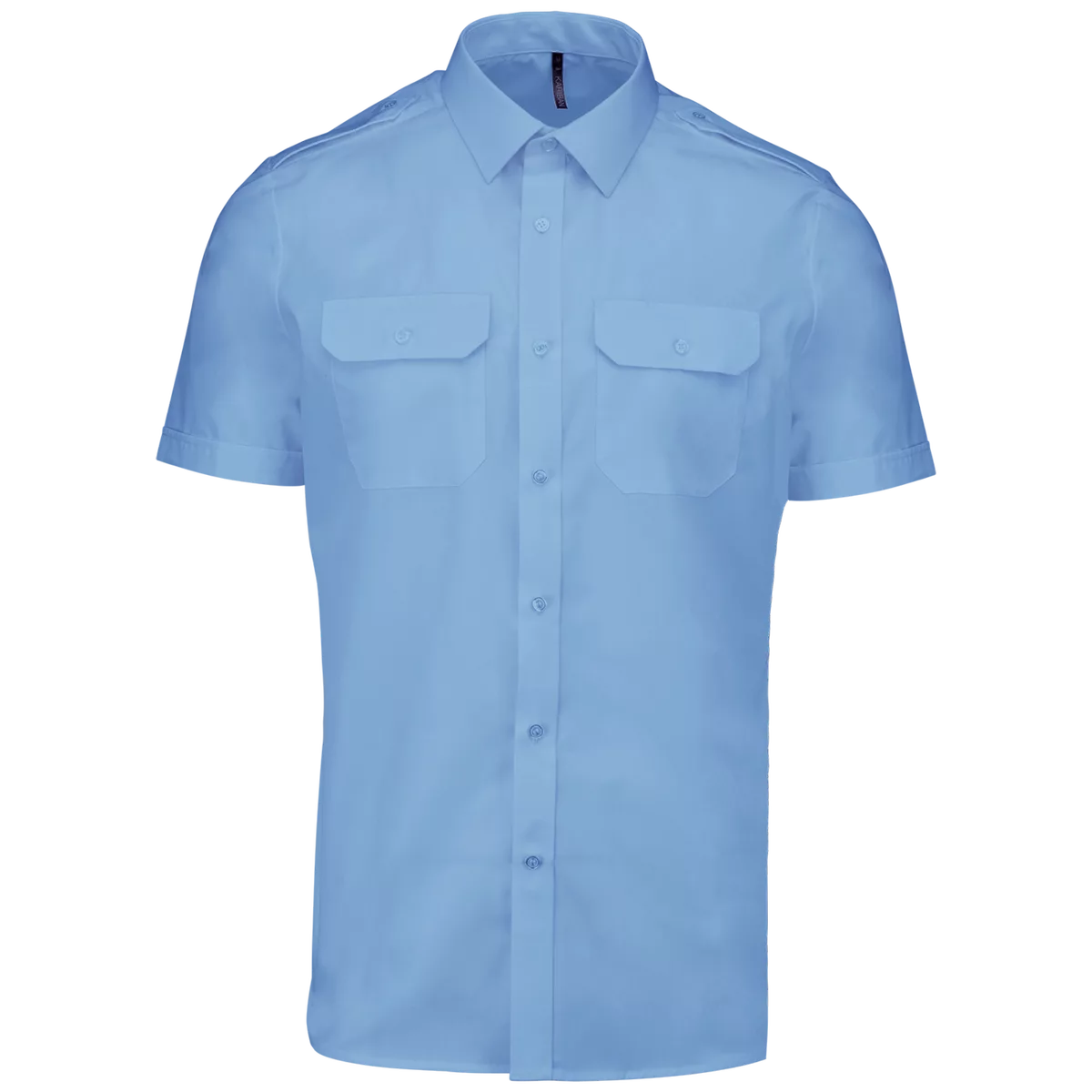 Herenpilootoverhemd korte mouwen Sky Blue