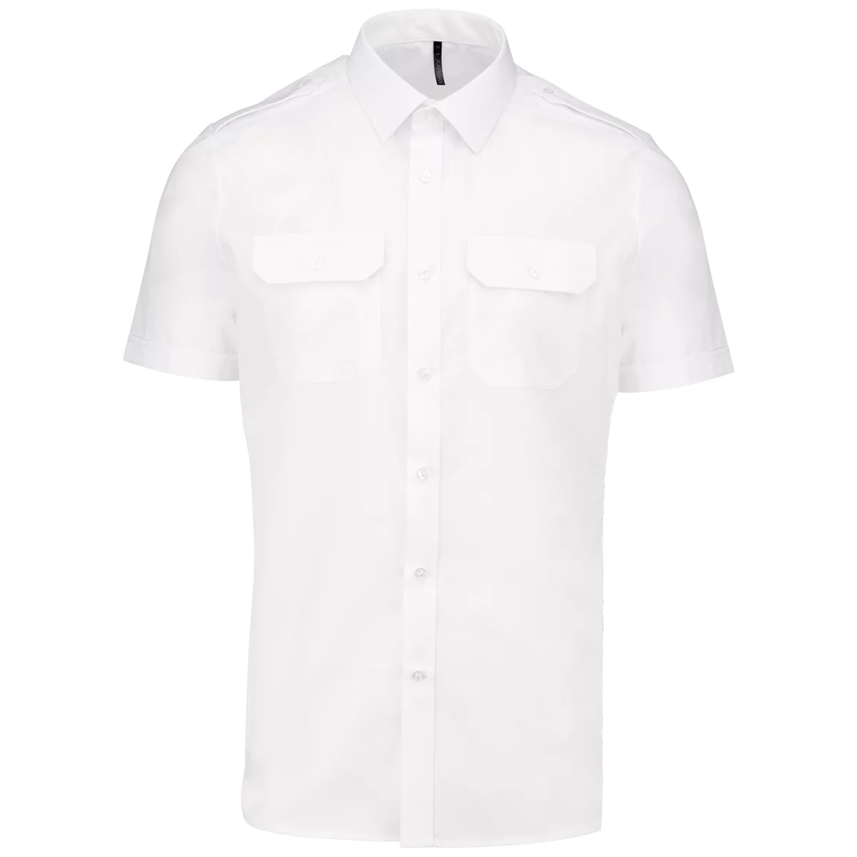 Herenpilootoverhemd korte mouwen White