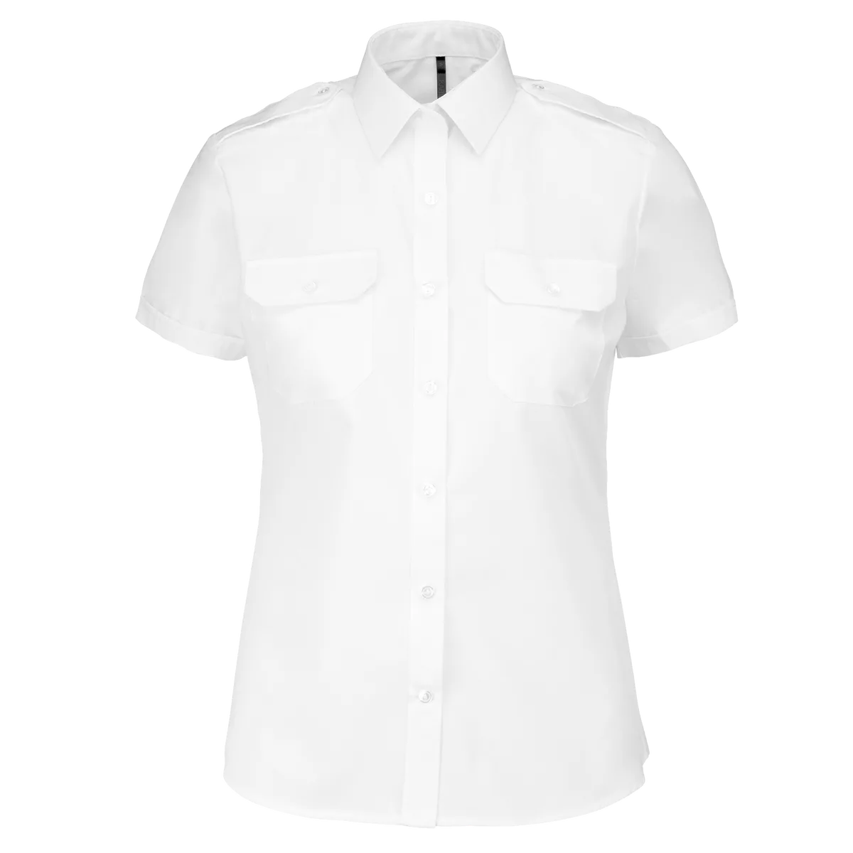 Damespilootoverhemd korte mouwen White