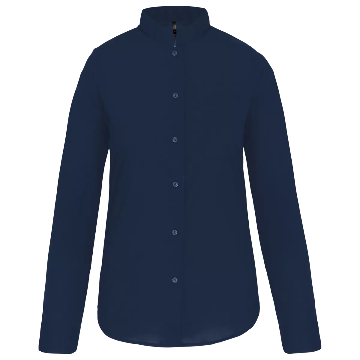 Damesblouse met “Mao” kraag lange mouwen Navy