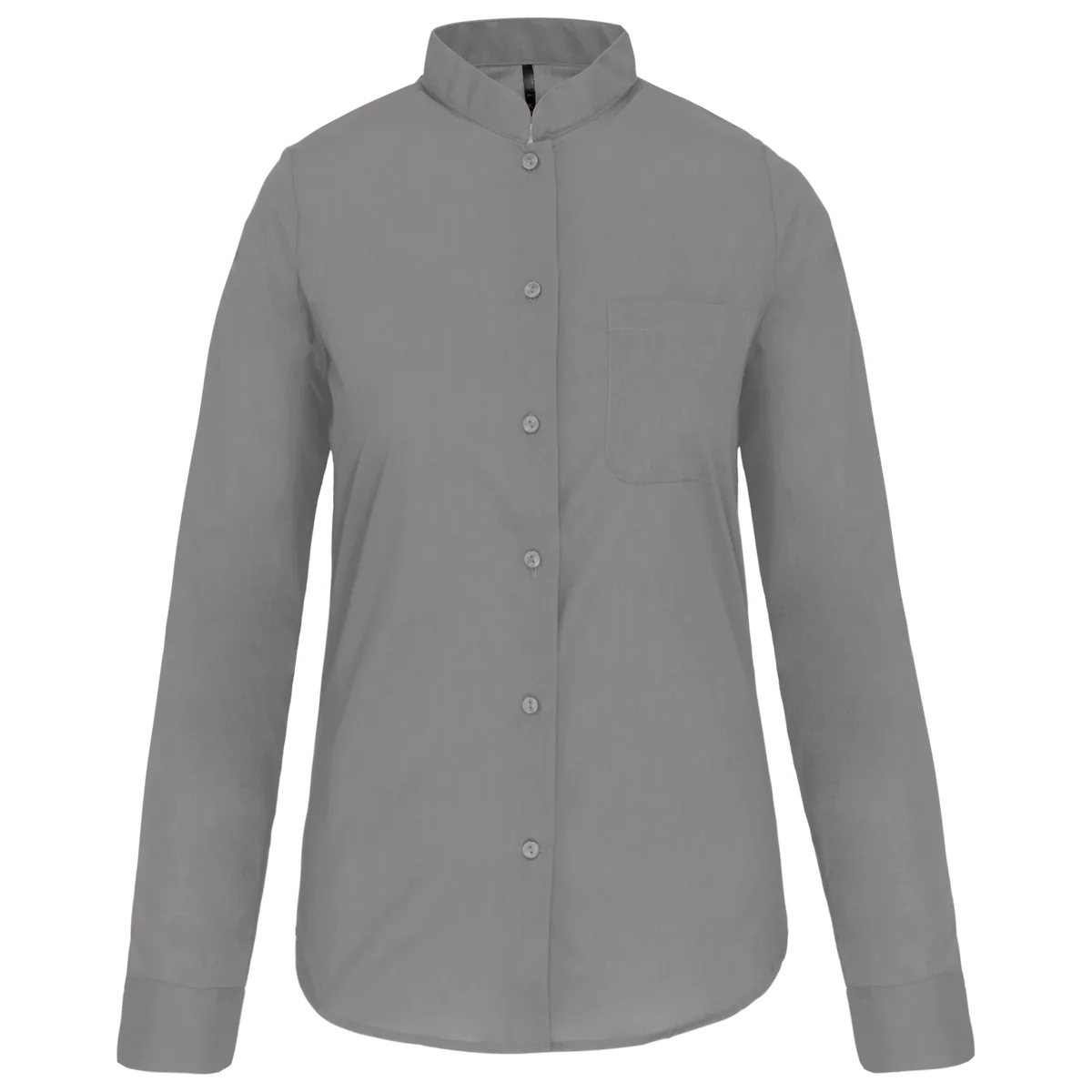 Damesblouse met “Mao” kraag lange mouwen Silver