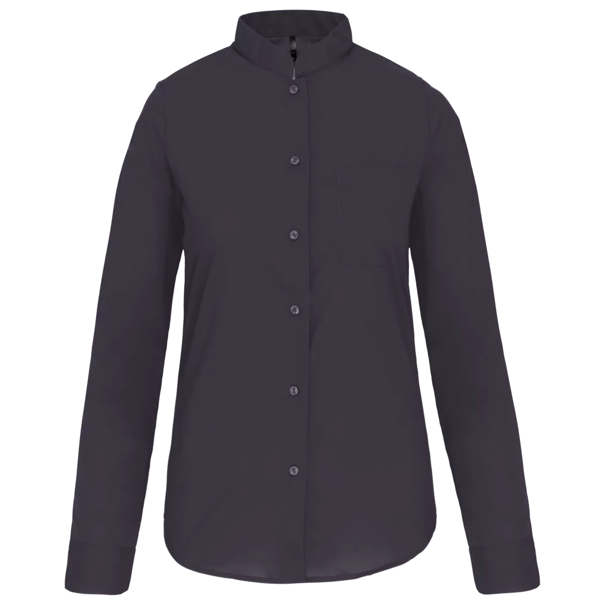 Damesblouse met “Mao” kraag lange mouwen Zinc
