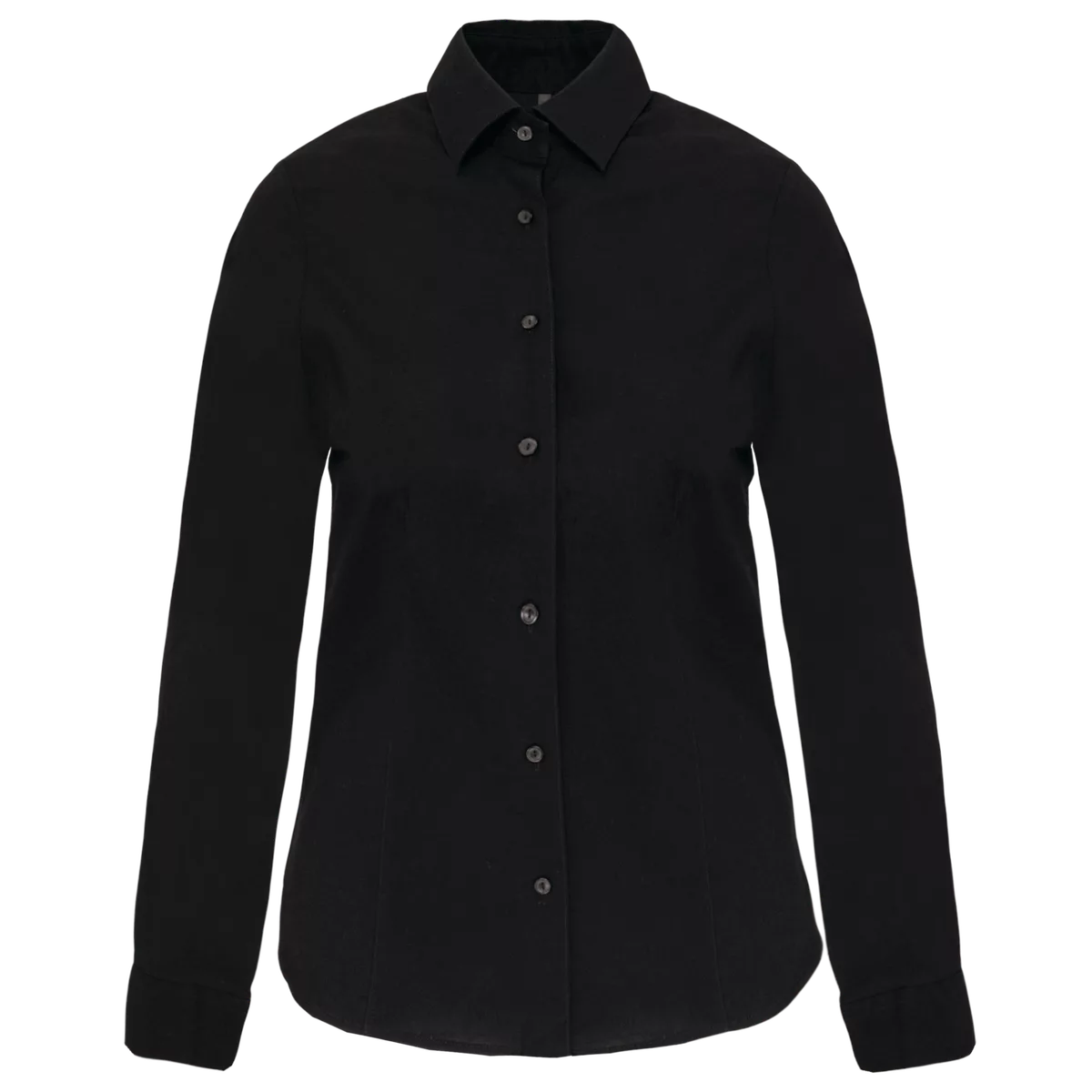 Dames stretch blouse lange mouwen Black