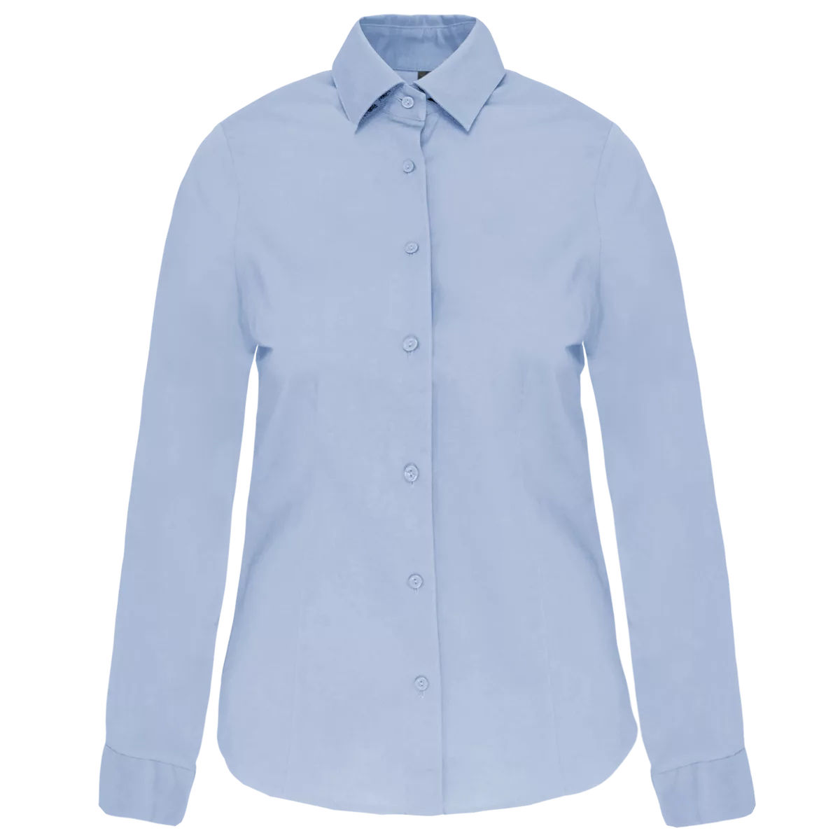 Dames stretch blouse lange mouwen Light Blue