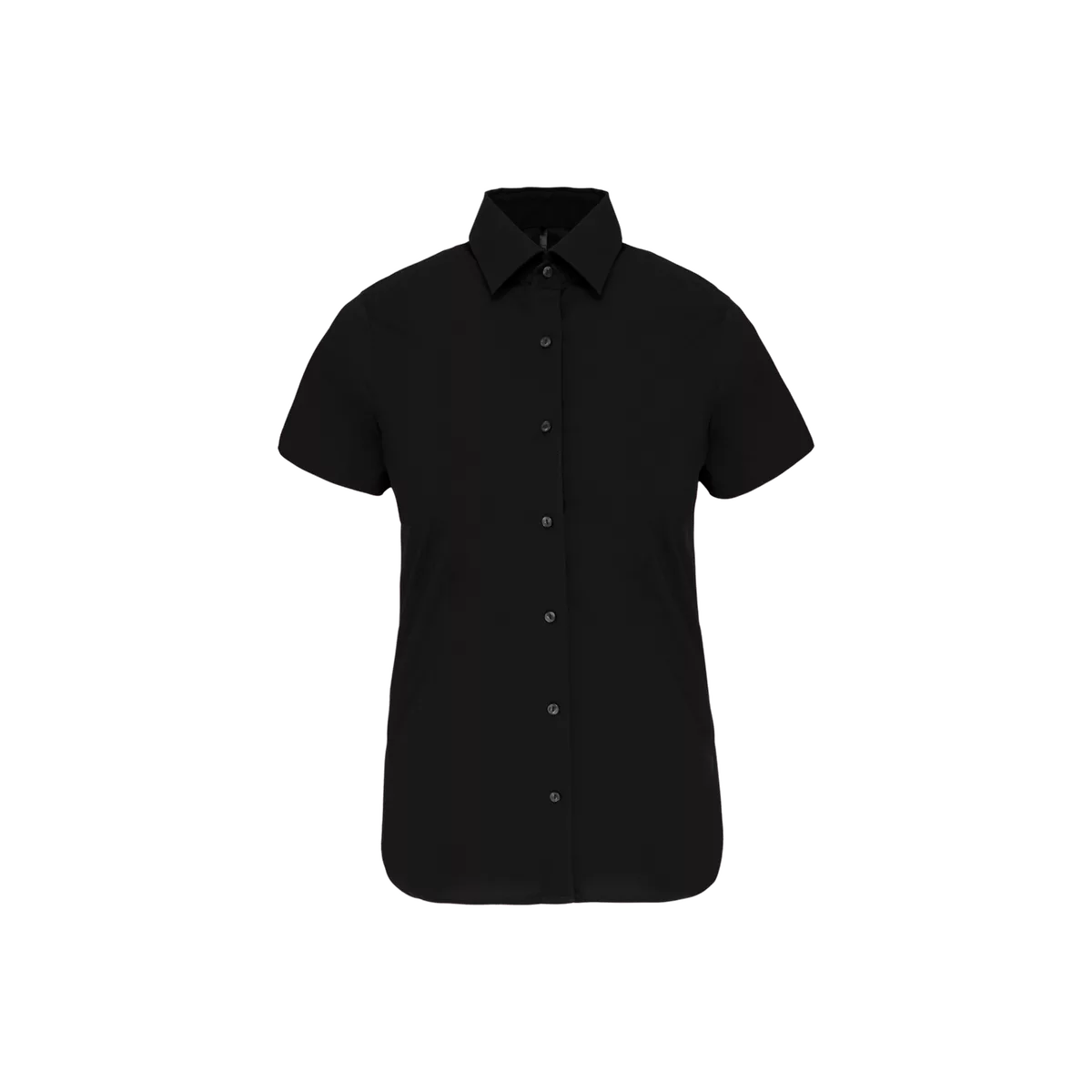 Dames stretch blouse korte mouwen Black