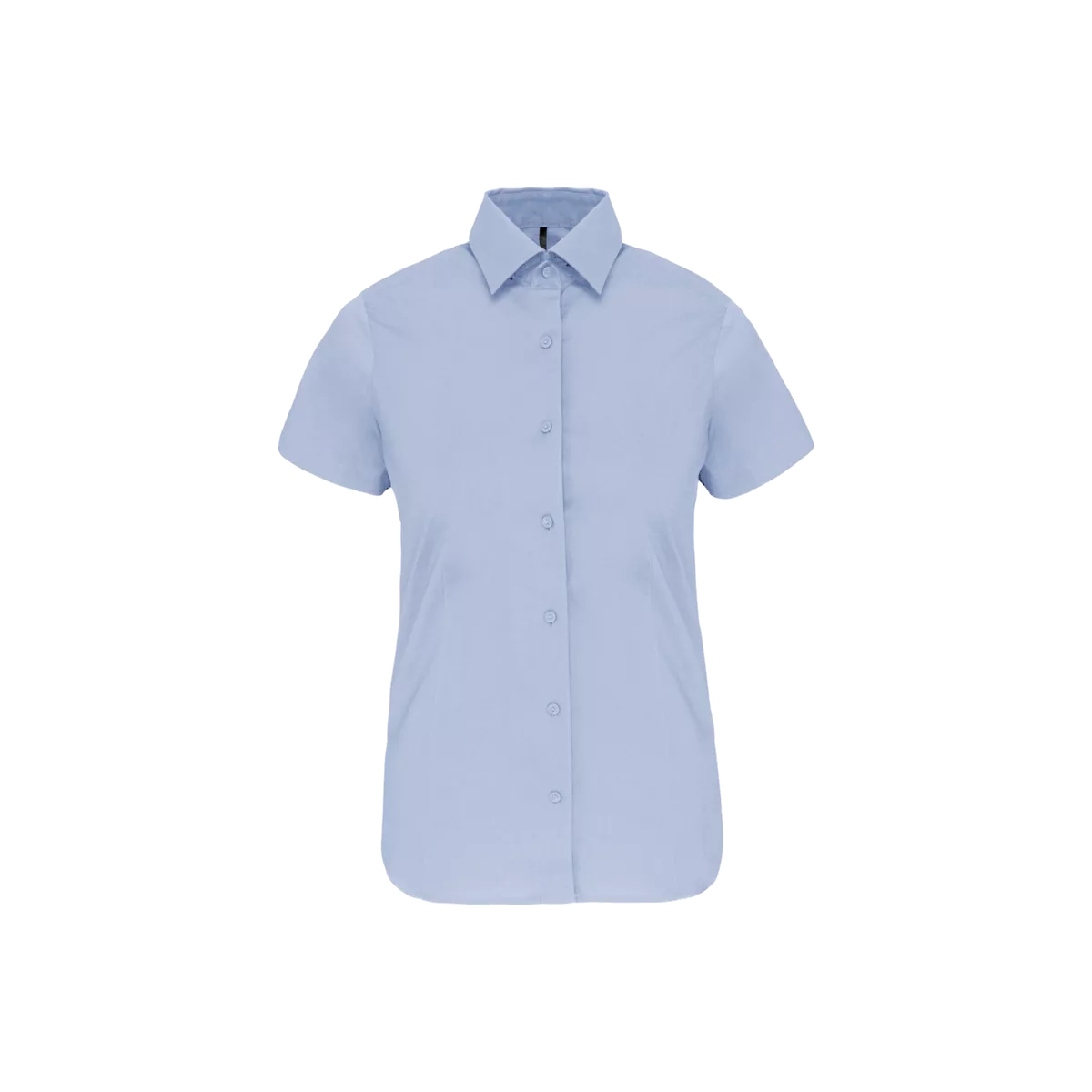 Dames stretch blouse korte mouwen Light Blue