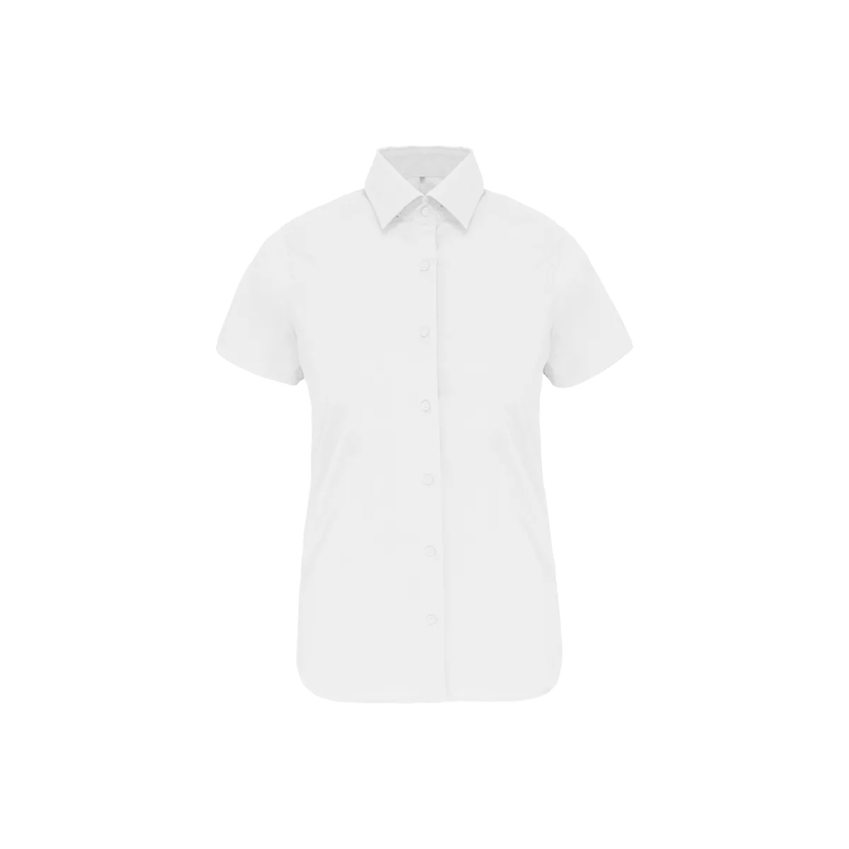 Dames stretch blouse korte mouwen White