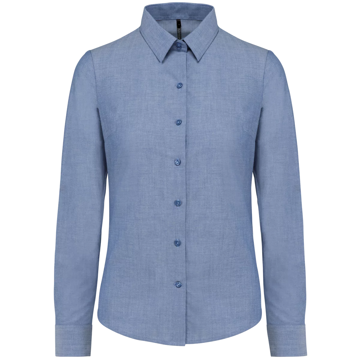 Dames Oxford blouse lange mouwen Oxford Cobalt Blue